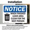 Signmission When Finished Leave Area Clean Sign With Symbol, 10 in W x Rectangle, Vinyl Decal OS-2PACK-NS-D-710-L-19045 - alternate 6